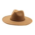 thumbnail image 2 of Jazz Hat Events Adults Dress Decor Camping Photo Props Fashion Wide Brim Hat Light Brown, 2 of 8