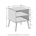 thumbnail image 6 of Furinno Claude Mid Century Style Nightstand with Wood Legs, French Oak Grey, 6 of 6