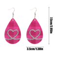 thumbnail image 3 of HongHeng 1 Pair Valentine Leather Earrings for Women Wedding Lightweight Faux Leather Leaf Long Dangle Heart Earrings Teardrop Earrings Set Valentines Day Gift, 3 of 6