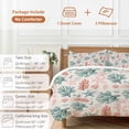 thumbnail image 6 of 3 Piece Sage Green Red Coral Duvet Cover Set Full Size, Microfiber Comforter/Quilt Cover with Corner Ties and 2 Pillowcases, Coastal Nautical Summer Beach All Season Soft Bedding with Zipper Closure, 6 of 8