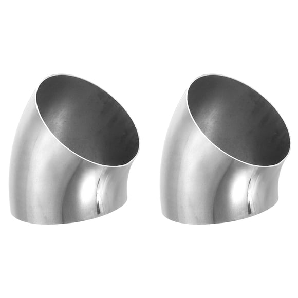 Unique Bargains 3 Inch OD 304 Stainless Steel Butt, 2 Pack 45 Degree Elbow Pipe Fitting Bend Welding for Stair Handrail