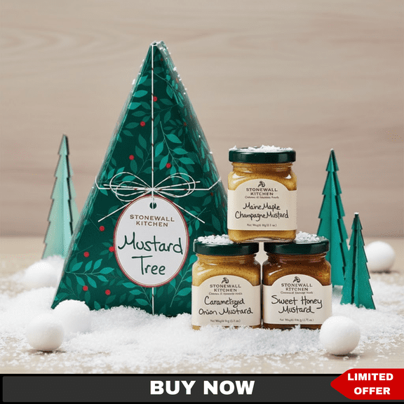 Stonewall Kitchen Holiday Mustard Tree Gift Set, 3-Piece