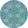 thumbnail image 1 of Ahgly Company Machine Washable Indoor Round Transitional Medium Teal Green Area Rugs, 3' Round, 1 of 1
