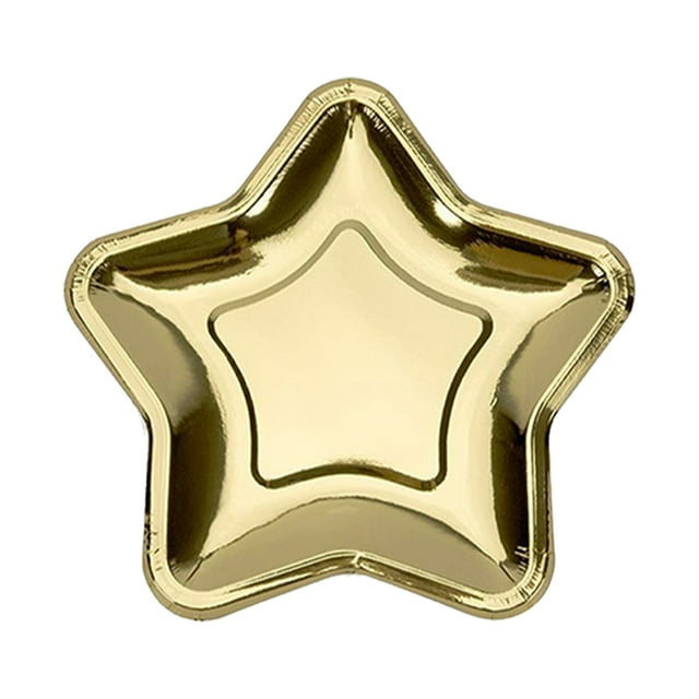kurtrusly 20x Assiettes à Souper Pentagramme Amorce de Conversation Lors du Prochain Rassemblement Gagnez du Temps Assiette Jetable Or