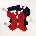 thumbnail image 3 of Xingqing Newborn Infant Baby Boy Christmas Long-sleeved Gentleman Geometric Pattern Printing Jumpsuit, 3 of 10