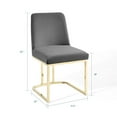 thumbnail image 5 of Modway Amplify 18" Modern Velvet Dining Chair in Gray/Gold (Set of 2), 5 of 10