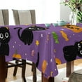 thumbnail image 3 of 60x60 Inch Tablecloth Polyester Square Tablecloth for Home Kitchen Dinner Decor Black Cats and Candy, 3 of 9