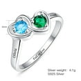 thumbnail image 5 of Personalized Mothers Rings 2 Simulated Birthstones Customized Name Rings for Women Couple Sterling Silver Engagement Rings, 5 of 5