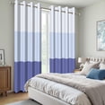 thumbnail image 3 of Aofoto 2-Piece Blue Stripe Blackout Room Darkening Panel Curtain Set, Window Treatments 42" W x 63" L, 3 of 5