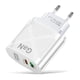 thumbnail image 2 of Cargador GaN de 65 W Cargador rápido QC 3.0 de 2 puertos para iPhone 13 Pro (Blanco UE), 2 of 9