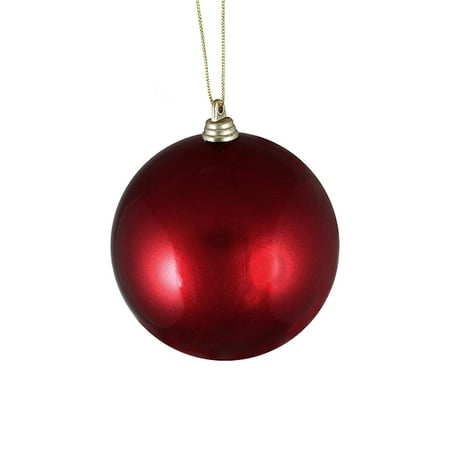 Satin Burgundy Shatterproof Christmas Ball Ornament 4 Satin Burgundy Shatterproof Christmas Ball Ornament 4