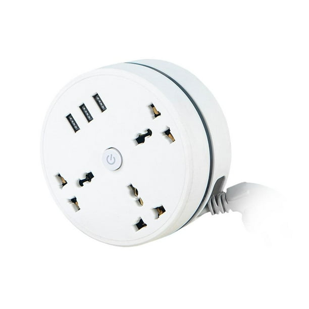 TQEHS Regleta de alimentación universal, enchufe de regleta, toma de corriente USB, 2500 W, 10 A, T4S4