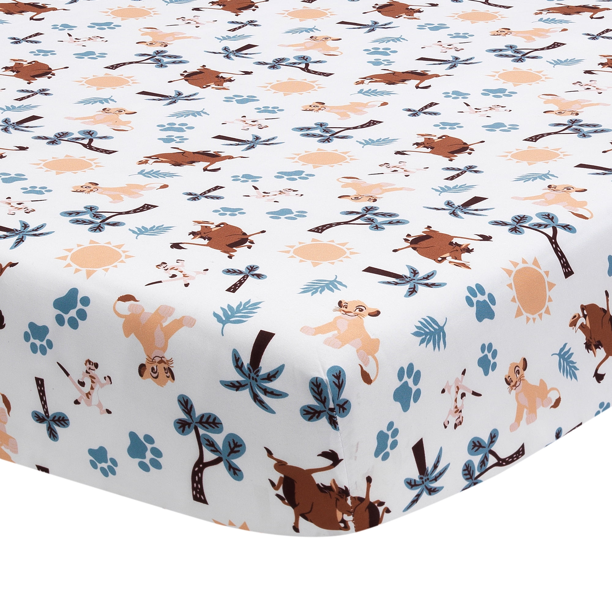 Lambs & Ivy Disney Baby Lion King Adventure Simba/Timon/Pumbaa Mini Crib Sheet