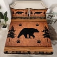 thumbnail image 2 of Feelyou Wildlife Bear Teen Twin Sheet Sets, Brown Rustic Cabin Bedding, 3 Pieces, 2 of 7