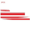 thumbnail image 4 of Amdohai 5 PCS Universal Red Car Racing Body Side Stripe Skirt Roof Hood Decal Sticker for All Cars PVC Decal, 4 of 7