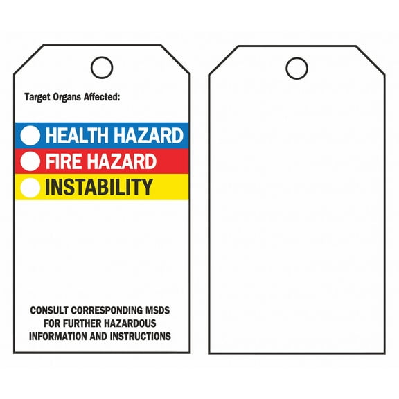 Brady Tag,Polyester,HMIG Color Bar,PK25  76238