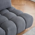 thumbnail image 4 of Teddy Fabric Sofa, 3 Seat Small Sectional Armless Floor Sofa with Spacious and Comfortable Seat, Upholstered Couch with Removable Back Cushion for Living Room, Bedroom, Apartment,Gray, 4 of 6