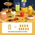 thumbnail image 4 of Juice Extractor, Fruit Extractor, Portable Citrus Juicer - 6 Blades - USB Charging - Pink, 4 of 4