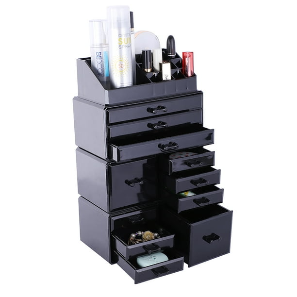 Black Makeup Organizer for Vanity Countertop, Makeup Bathroom Organizer
