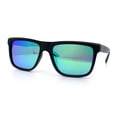 thumbnail image 4 of Polarized Mens Refined Rectangle Color Mirror Sport Horn Rim Sunglasses Black - Green Mirror, 4 of 8