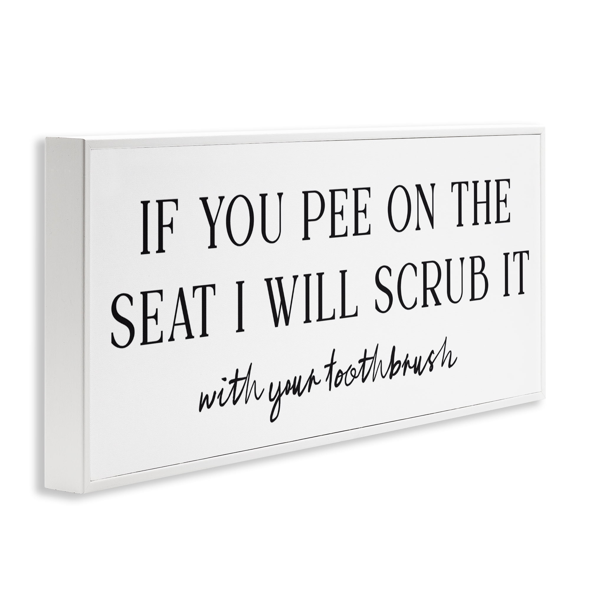 Stupell Industries Pee On The Seat Humor White Framed Giclee Art, design by Lettered and Lined