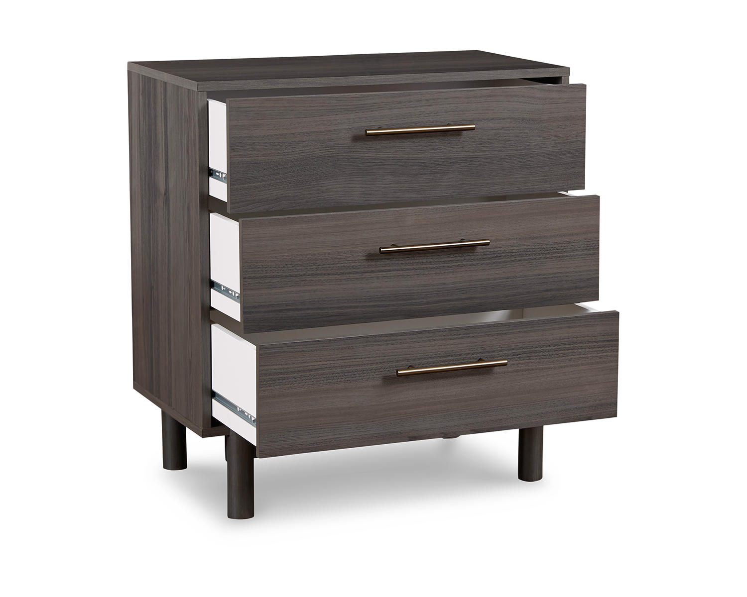 Signature Design by Ashley Brymont Mid-Century Modern 3 Drawer Chest of Drawers, Dark Gray - image 3 of 6