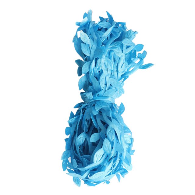 Cinta de hojas artificiales con guirnalda para envolver regalos (20 m) Azul