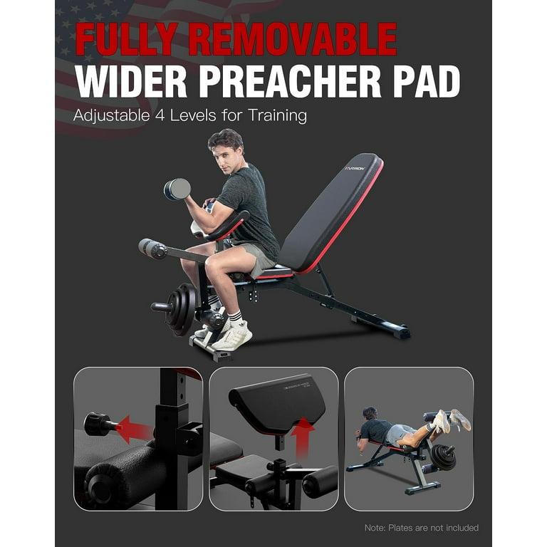 HARISON Weight Bench Adjustable Workout Bench for Home Gym with