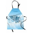 thumbnail image 1 of Animal Apron Cute Baby Flying Elephant Clouds Comic Humor Happiness Kids Caricature Illustration, Unisex Kitchen Bib Apron with Adjustable Neck for Cooking Baking Gardening, Pale Blue, by Ambesonne, 1 of 3