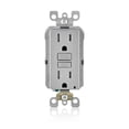 thumbnail image 2 of Salida GFCI de Leviton, 15 A, 125 V, policarbonato dúplex, color gris, 2 of 2