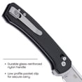 thumbnail image 4 of CRKT Q Compact Everyday Carry Folding Knife with Crossbar Lock: 14C28N Steel Plain Edge Blade, Black Glass-Reinforced Nylon Handle, Pocket Clip,7075, 4 of 5