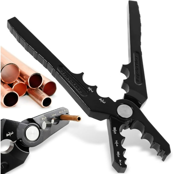 Manual Copper Tube Rounder Flat Tube Repair Pliers Pipe Rounding Plier with 6 Hole Multifunctional Tube Rounder Tool for 1/4" 3/8" 1/2" 5/8" 3/4" 7/8" Copper Tube Aluminum Thin Walled Iron Pipe