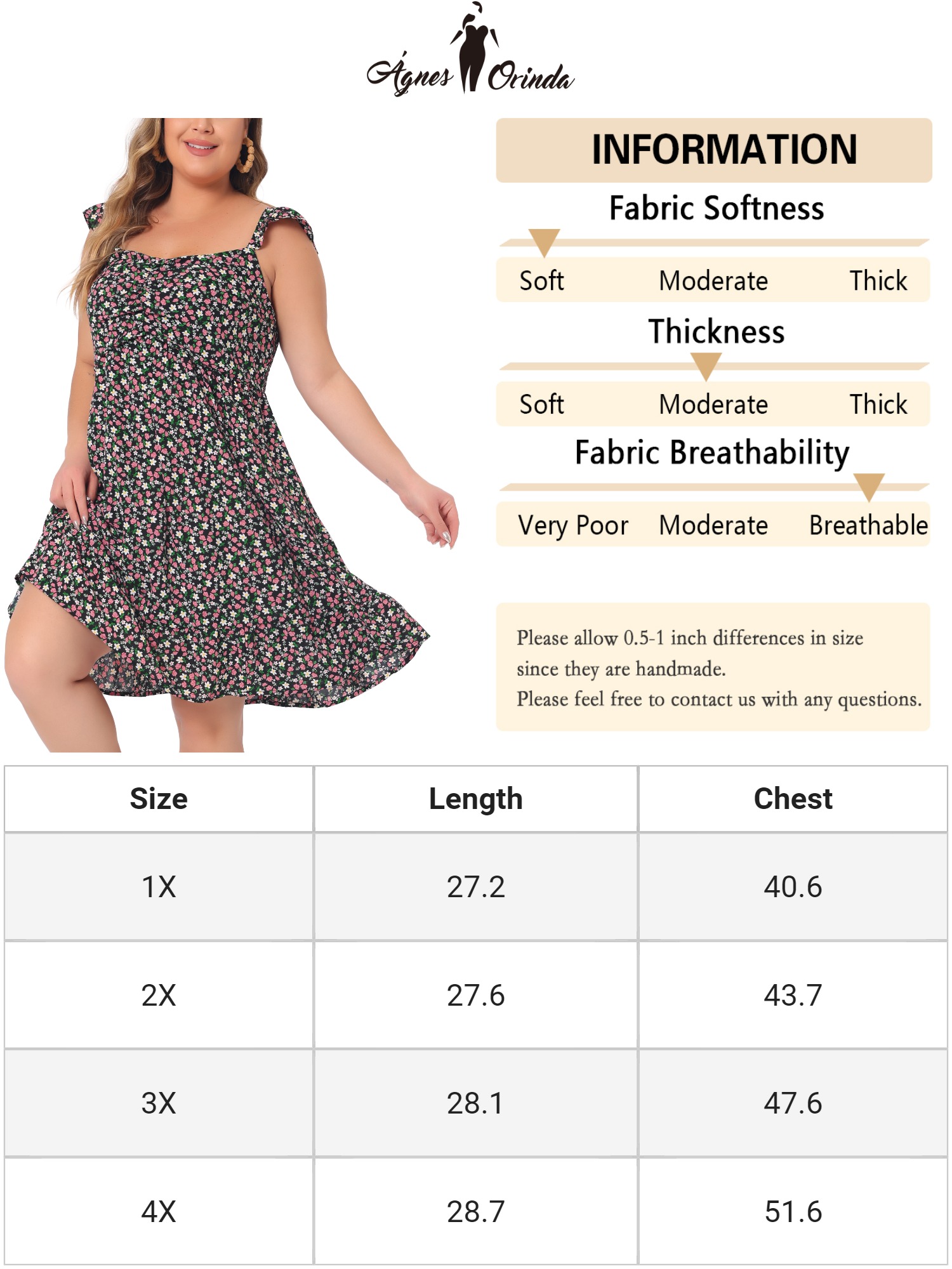 DARING DIVA Women's Plus Sweetheart Neck Ruffle Backless Floral Dresses 3X Black