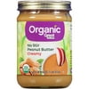 Great Value Organic No Stir Creamy Peanut Butter, 16 oz