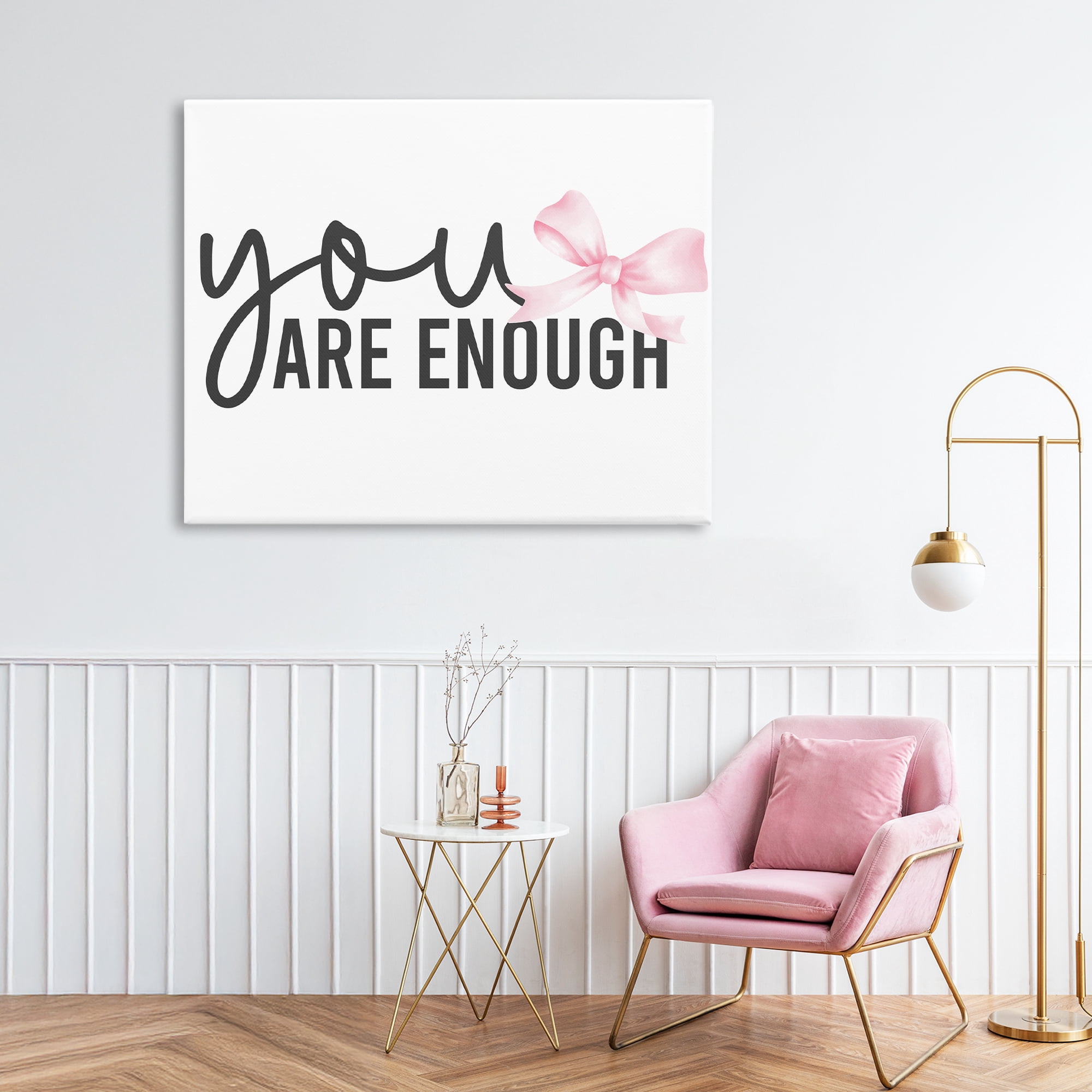 Stupell Industries You Are Enough with Ribbon Canvas Wall Art, design by Kim Allen