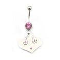 thumbnail image 4 of 14g Belly Button Ring Surgical Steel Dangling Tribal Etched Design CZ Jewel, 4 of 8