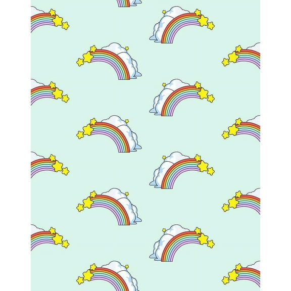 Barbie Rainbows Removable Vinyl Wallpaper, Seafoam