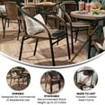 thumbnail image 4 of Flash Furniture Lila Indoor/Outdoor Stacking Rattan Patio Chairs, Set of 2, Dark Brown, 4 of 14