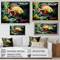 thumbnail image 4 of Designart "Underwater Wonderland with Fish" Animals Framed Wall Art Decor - Traditional Green Fish Entryway Framed Wall Art Print, 4 of 6