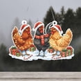 thumbnail image 3 of Lotusprinthandmade Christmas Chicken Custom Shape Window Hanging Acrylic Ornament (4x4), farmhouse chicken hanging acrylic decor, christmas chicken acrylic home decoration, 3 of 5