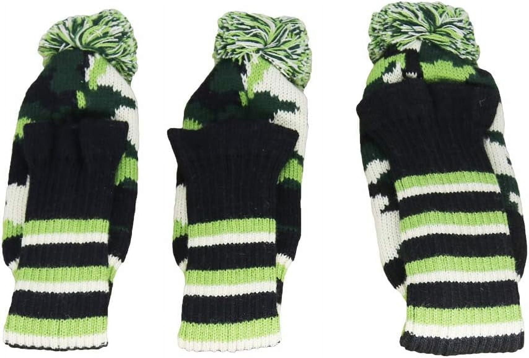 3 pcs/Set Golf Club Pom Pom Knit Cover for Driver, Fairway Wood and Hybrid HeadCovers