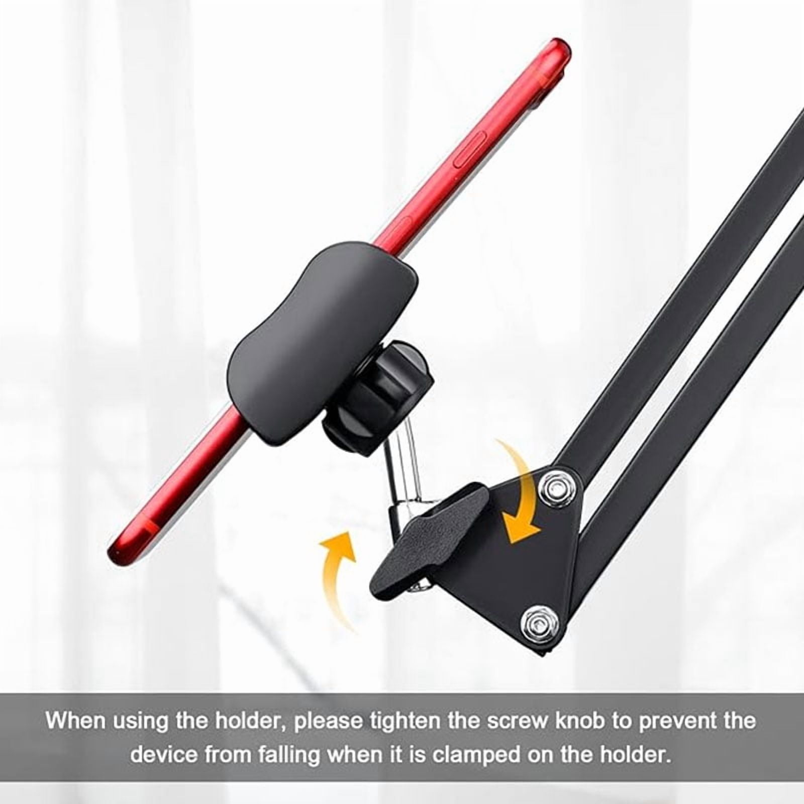 Cell Phone Holder, Universal Phone Stand Clip Lazy Bracket Flexible Articulating Arm Phone Mount Compatible with iPhone 15 14 13 12 11 Pro Xs Max XR X 8 7 6, Samsung