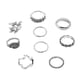 thumbnail image 2 of Juego de 9 anillos de plata vintage para mujer con combinación de anillos por encima de los nudillos Wmkox8yii  fajkfhkj5579, 2 of 3
