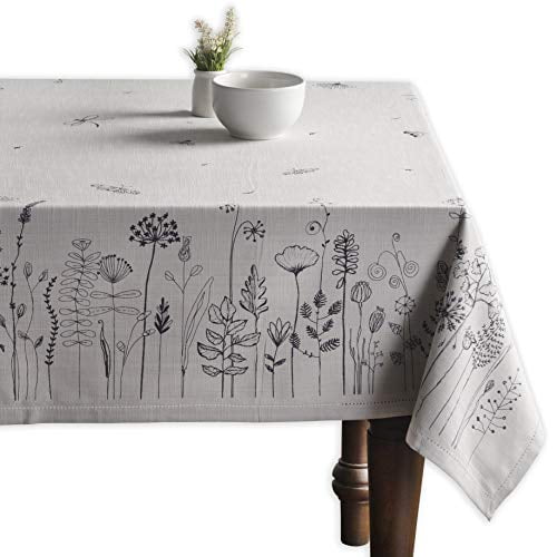 Maison d' Hermine Flore 100% Cotton Tablecloth Kitchen Dining Table Cloth for Rectangle Tables Farmhouse Tabletop Cover for Parties, Wedding Use Spring/Summer (60"x90")