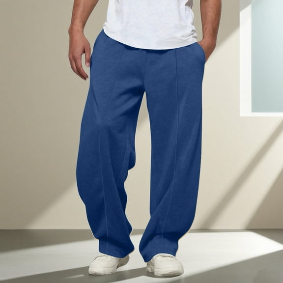 Levmjia Mens Sweapants Comfort Stretch Drawstring Pants Fashion Leisure Elastic-Waist Solid Color Pocket Trousers