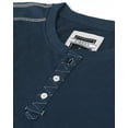 thumbnail image 3 of ZIMEGO Mens Long Sleeve Waffle Henley - Thermal Shirt, Pocket, Navy, Large, 3 of 7