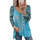 thumbnail image 4 of Pntutb Mujer Casual Empalme Cuello en V Impresión Cobertura Blusa Manga Larga Camisas tops Pntutb Pntutb-7106, 4 of 6