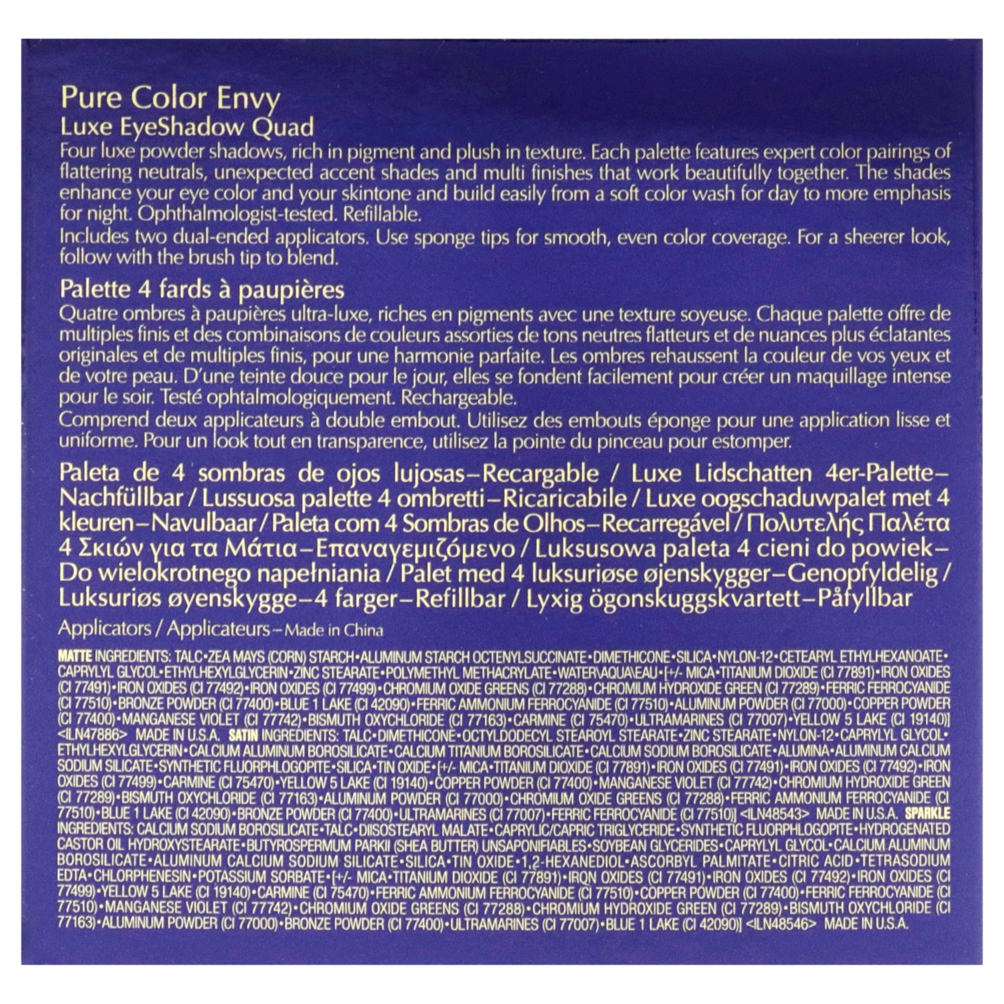 Estee Lauder Pure Color Envy Luxe Eyeshadow Quad - 02 Indigo Night , 0.28 oz Eye Shadow