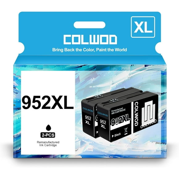 TRAHOO-952XL Black Compatible Ink Cartridges Replacement for HP 952 XL Black Ink Cartridges Use with Officejet Pro 7740 8210 8710 8720 8740 8715 7720 8725 8730 (2 Packs)