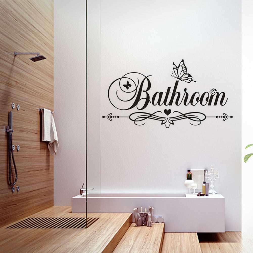 Bathroom Restroom Toilet Seat Door Sign Art Vinyl Home Decor Wall Sticker Decal